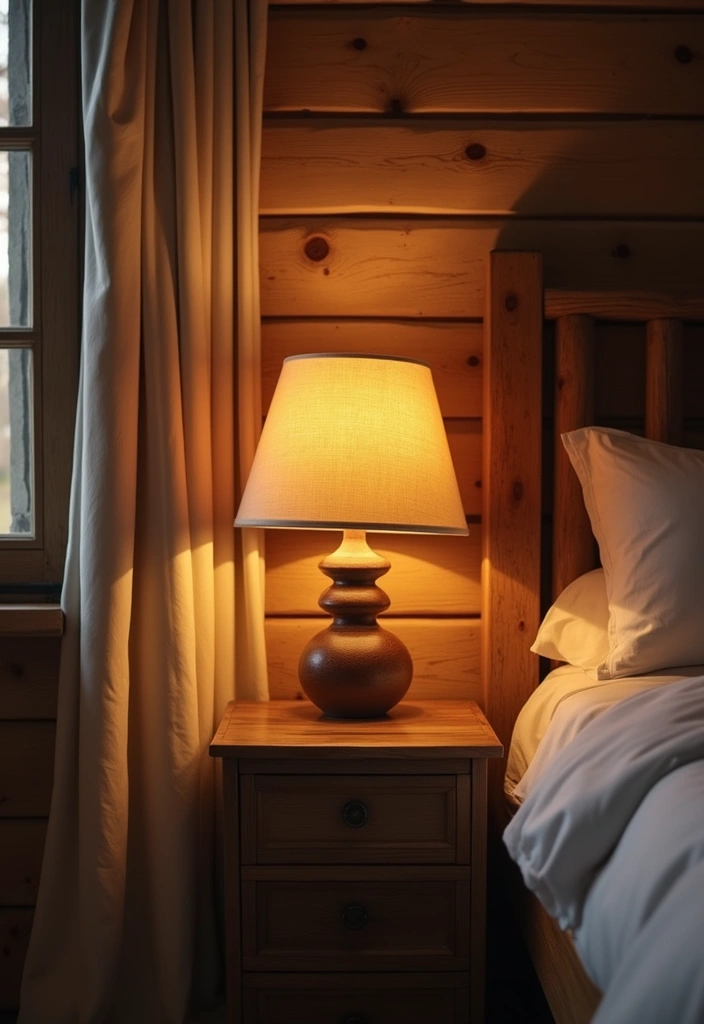 30 Dark Oak Bedroom Ideas That Bring Natural Warmth - 23. Dark Oak Bedside Lighting