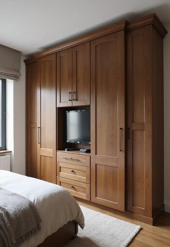 30 Dark Oak Bedroom Ideas That Bring Natural Warmth - 25. Dark Oak Storage Solutions