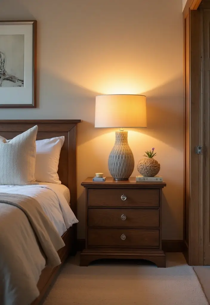30 Dark Oak Bedroom Ideas That Bring Natural Warmth - 4. Dark Oak Nightstands for Functionality
