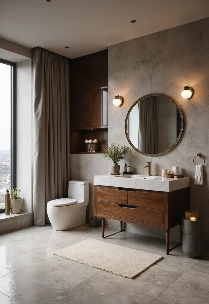 30 Floor Vanity Ideas Bedroom That Feel Functional & Glamorous - 24. Textured Finishes
