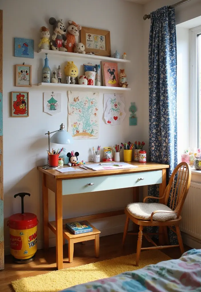 30 Mickey Mouse Bedroom Ideas That Bring Disney Magic Home - 17. Mickey Mouse Themed Craft Station