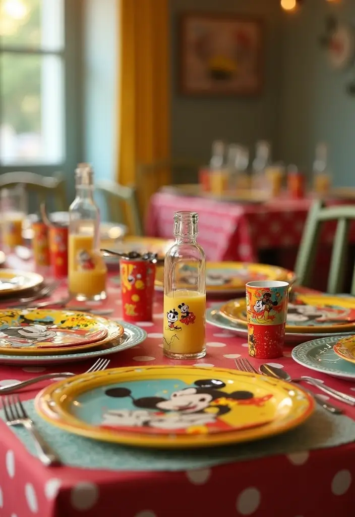 30 Mickey Mouse Bedroom Ideas That Bring Disney Magic Home - 28. Mickey Mouse Themed Tableware