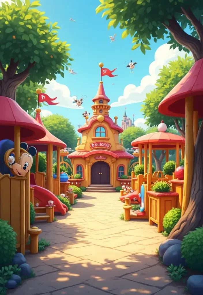 30 Mickey Mouse Bedroom Ideas That Bring Disney Magic Home - 29. Mickey Mouse Themed Outdoor Play Area