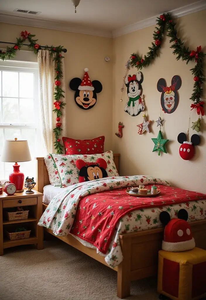30 Mickey Mouse Bedroom Ideas That Bring Disney Magic Home - 30. Mickey Mouse Themed Holiday Decor