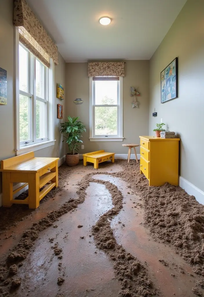 30 Monster Truck Bedroom Ideas That Kids Will Go Crazy For - 18. Muddy Track Flooring