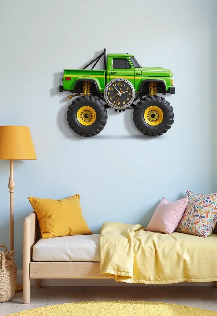 30 Monster Truck Bedroom Ideas That Kids Will Go Crazy For - 25. Monster Truck-Themed Clocks