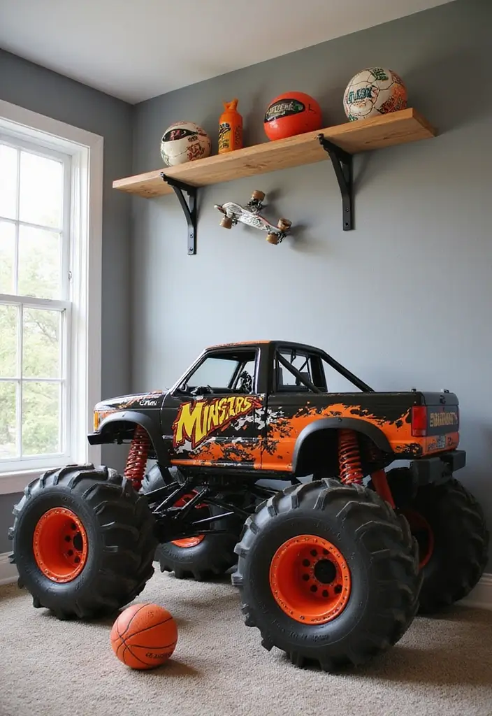 30 Monster Truck Bedroom Ideas That Kids Will Go Crazy For - 28. Monster Truck-Themed Sports Gear