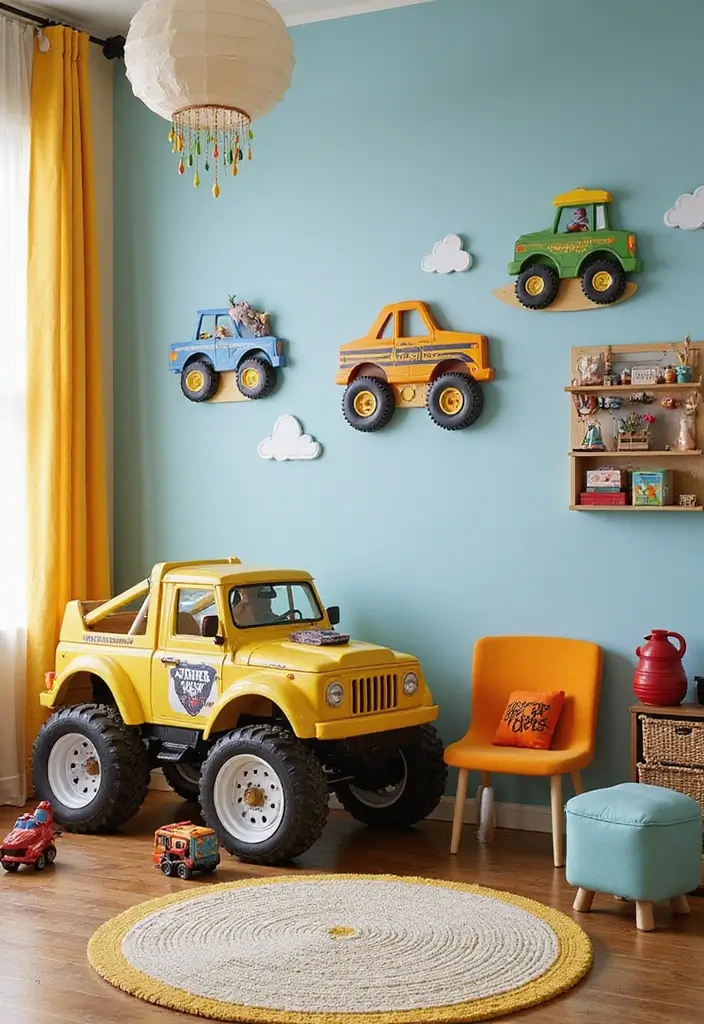30 Monster Truck Bedroom Ideas That Kids Will Go Crazy For - 30. Decorative Monster Truck Signage