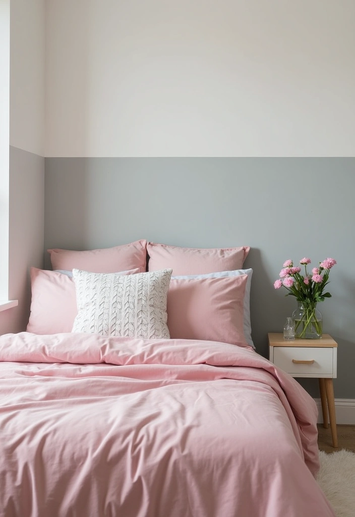 30 Pink Comforter Bedroom Ideas That Add Cozy Color - 11. Sweet and Simple