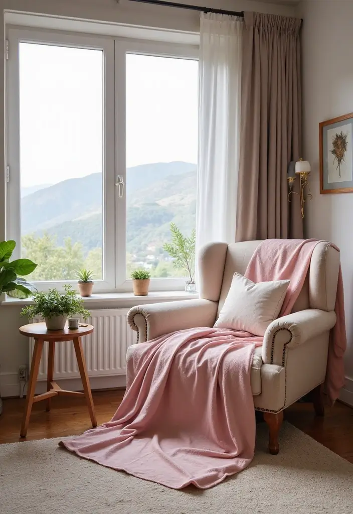 30 Pink Comforter Bedroom Ideas That Add Cozy Color - 26. Cozy with a View