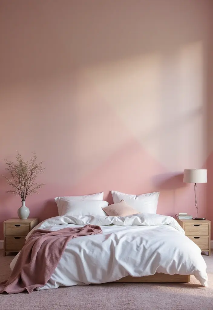 30 Room Painting Ideas Bedroom Creativity That Add Unique Charm - 15. Gradient Walls for a Soft Transition