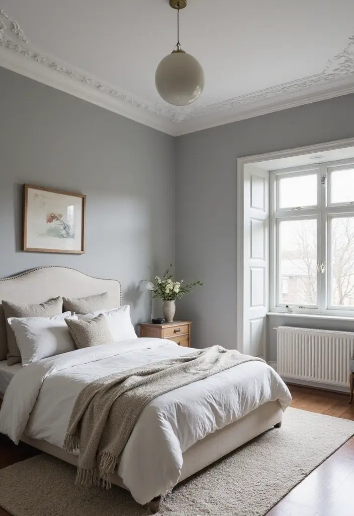 30 Room Painting Ideas Bedroom Creativity That Add Unique Charm - 26. Soft Grays for Versatile Elegance