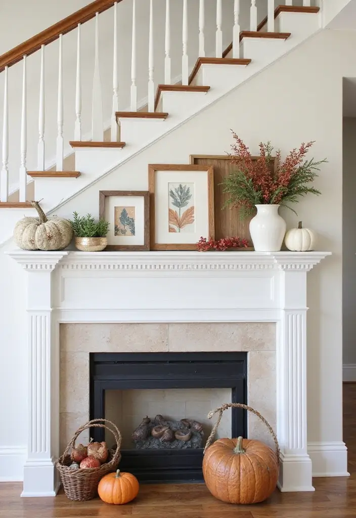 30 Stair Bulkhead Ideas Bedroom That Use Space Creatively - 30. Seasonal Decor Display