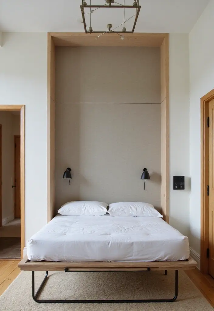 30 Stair Bulkhead Ideas Bedroom That Use Space Creatively - 7. Foldable Murphy Bed