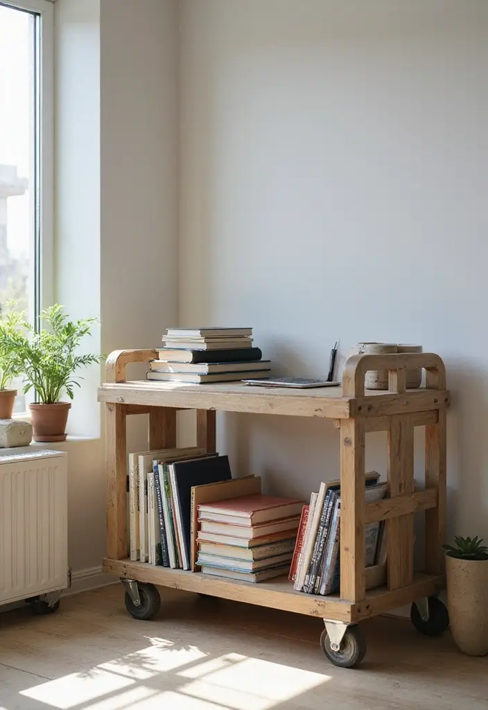 30 Utility Cart Ideas Bedroom That Keep Things Tidy & Mobile - 28. Study Station