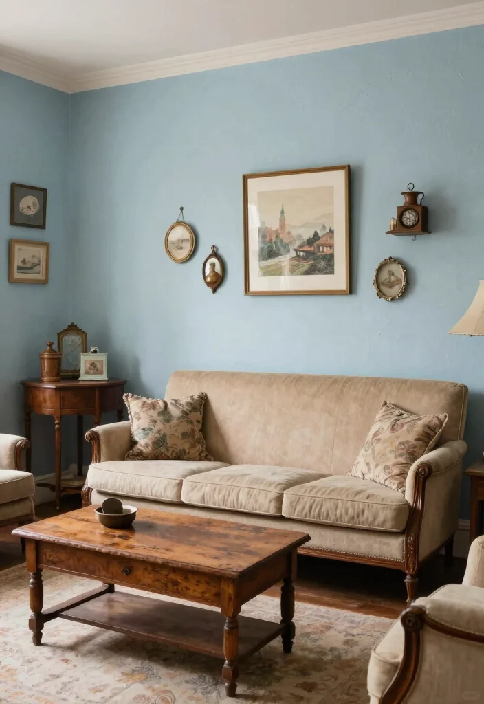 15 Asian Paints Textured Walls Living Room Ideas for an Elegant Finish - 12. Vintage-inspired Textured Walls 1