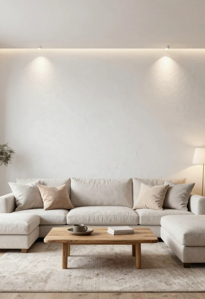 15 Asian Paints Textured Walls Living Room Ideas for an Elegant Finish - 5. Subtle Plaster Finish 1