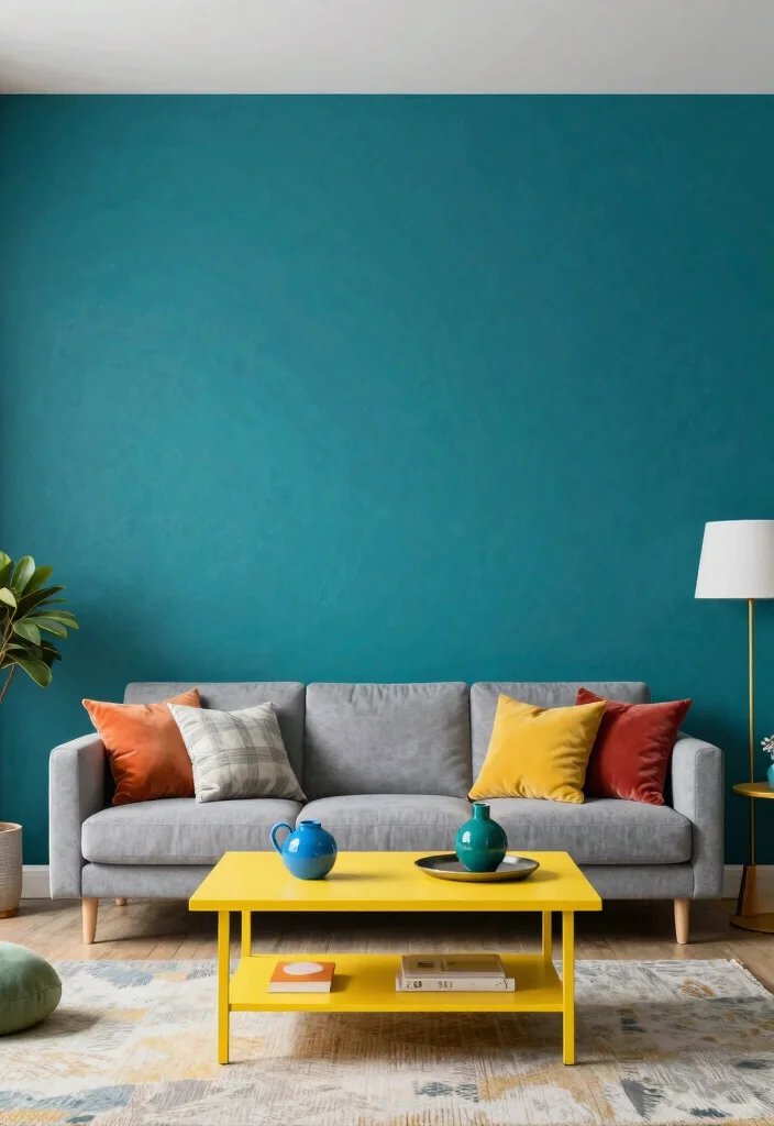 15 Asian Paints Textured Walls Living Room Ideas for an Elegant Finish - 6. Bold Color Textures 1