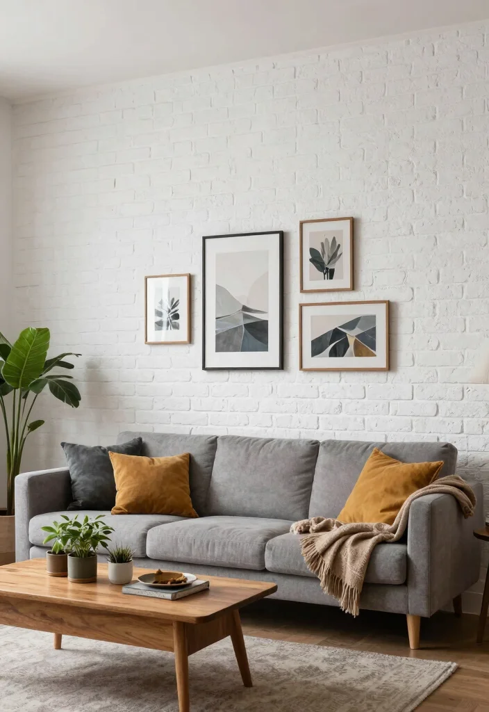 15 Asian Paints Textured Walls Living Room Ideas for an Elegant Finish - 8. Classic Brick Textured Wall 1