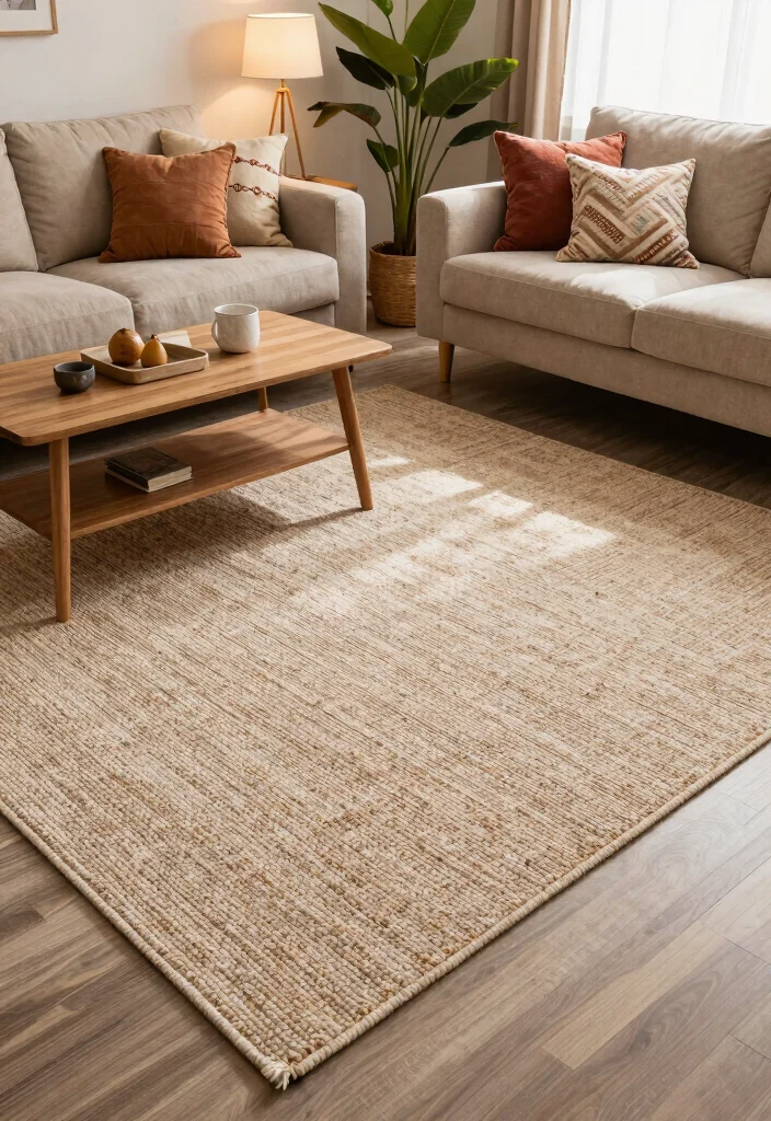 15 Berber Rug Living Room Ideas: Cozy Textured Style - 1. Layering Textures for Depth 1