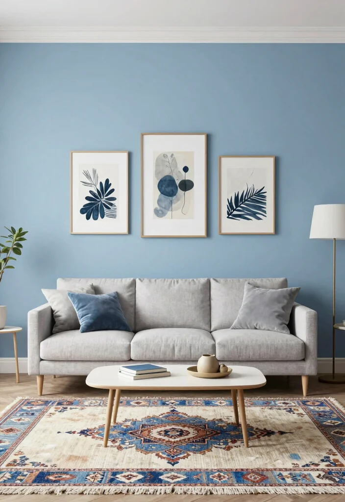 15 Berber Rug Living Room Ideas: Cozy Textured Style - 10. Accent Walls to Complement Your Rug 1