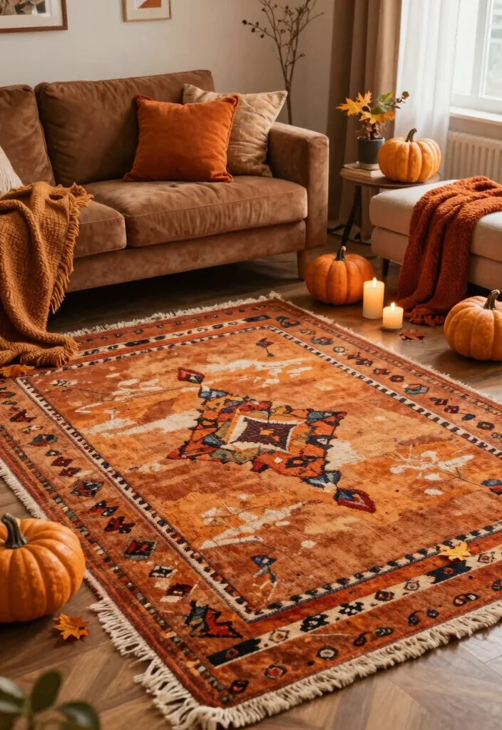 15 Berber Rug Living Room Ideas: Cozy Textured Style - 12. Seasonal Changes with Accessories 1