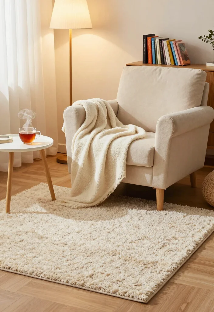 15 Berber Rug Living Room Ideas: Cozy Textured Style - 5. Using Berber Rugs in Nooks 1