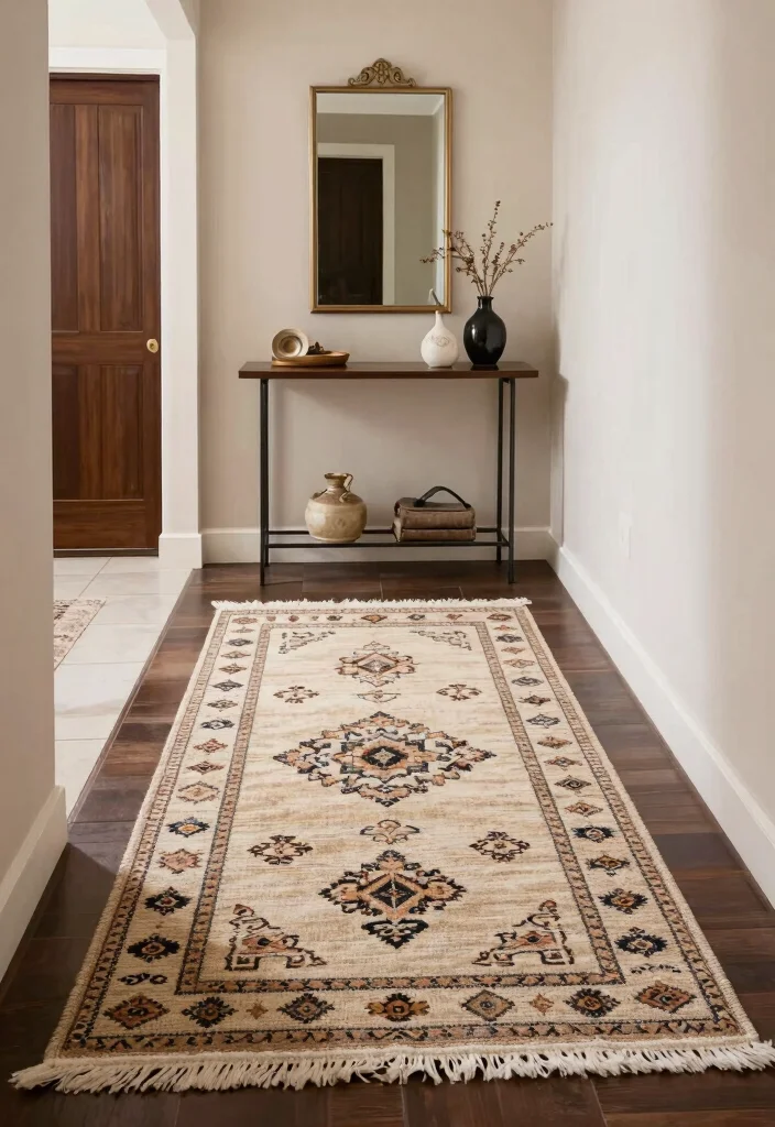 15 Berber Rug Living Room Ideas: Cozy Textured Style - 9. Incorporating Berber Rugs in Transitional Spaces 1