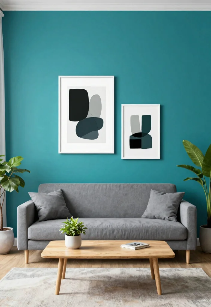 15 Empty Wall Living Room Ideas: Creative Decorating Solutions - 1. Bold and Bright Paint 1