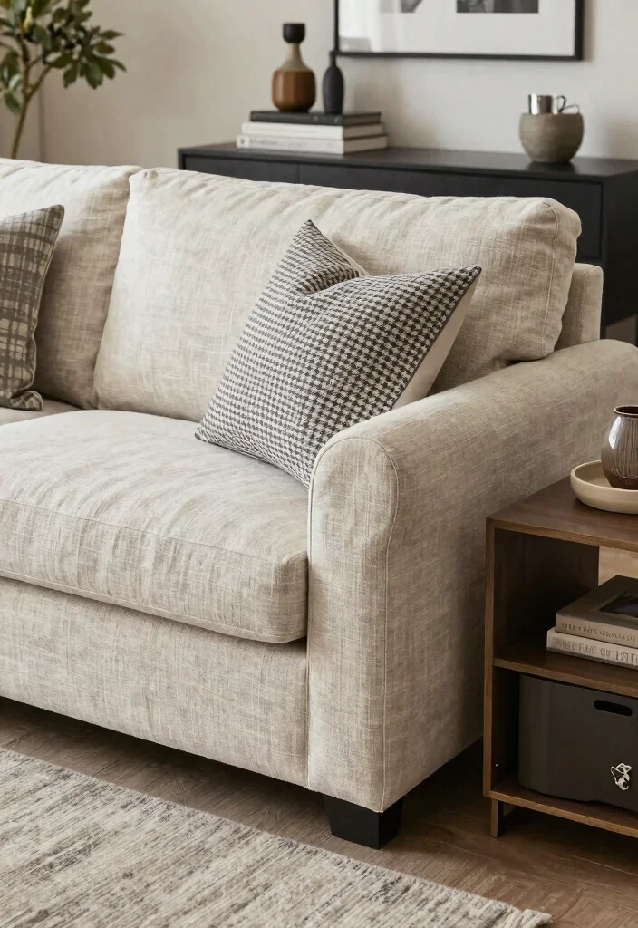 15 Linen Sofa Living Room Ideas for a Relaxed Natural Style - 13. Customized Comfort 1