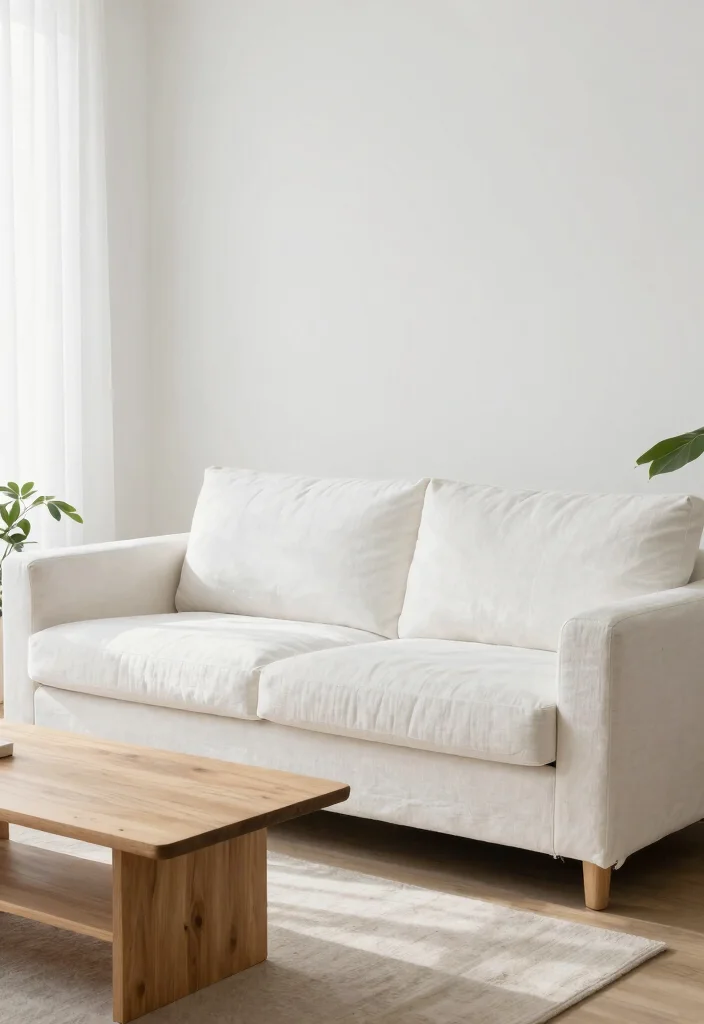 15 Linen Sofa Living Room Ideas for a Relaxed Natural Style - 2. Minimalist White on White 1