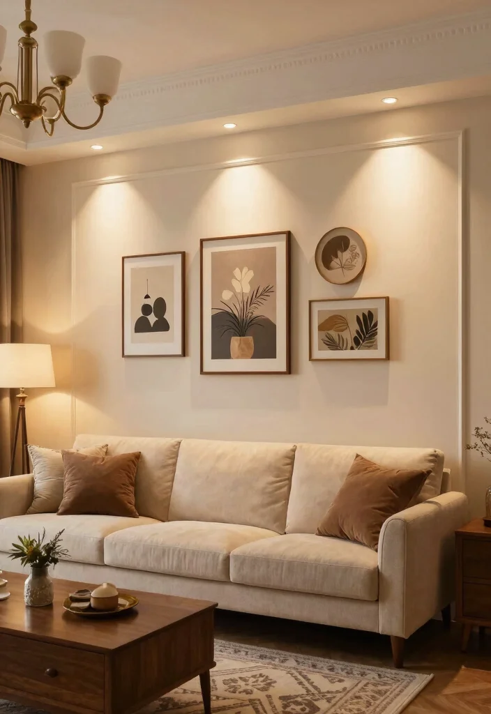 15 Living Room Focal Wall Ideas That Steal Attention - 11. Elegant Wall Lighting 1