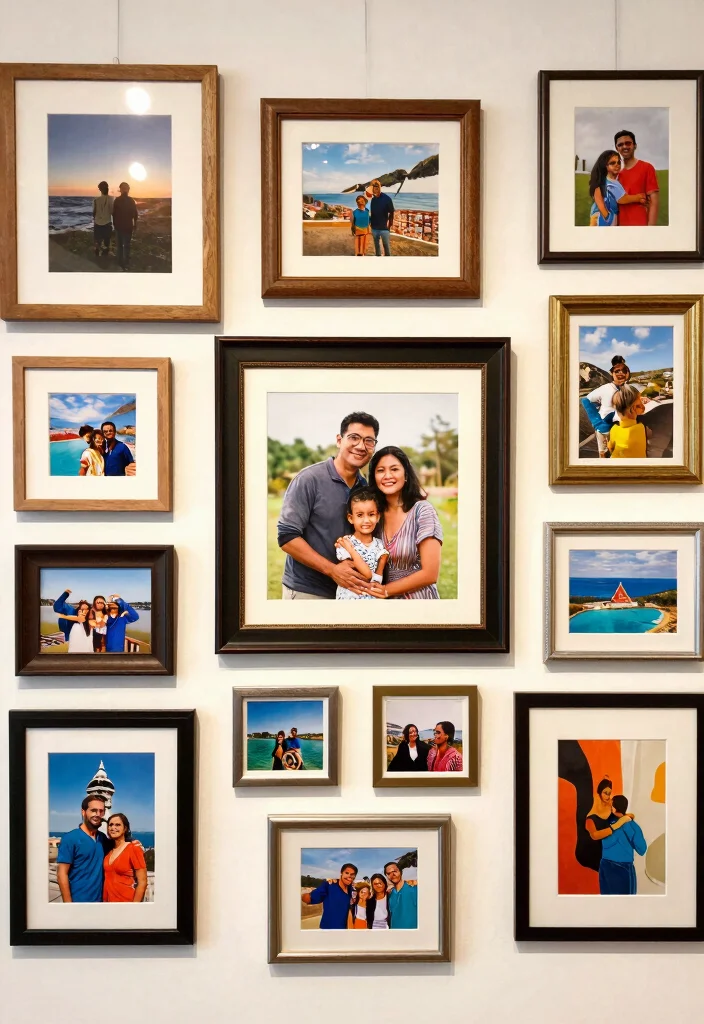 15 Living Room Wall Behind Couch Ideas Balanced and Beautiful - 1. Gallery Wall of Personal Memories 1