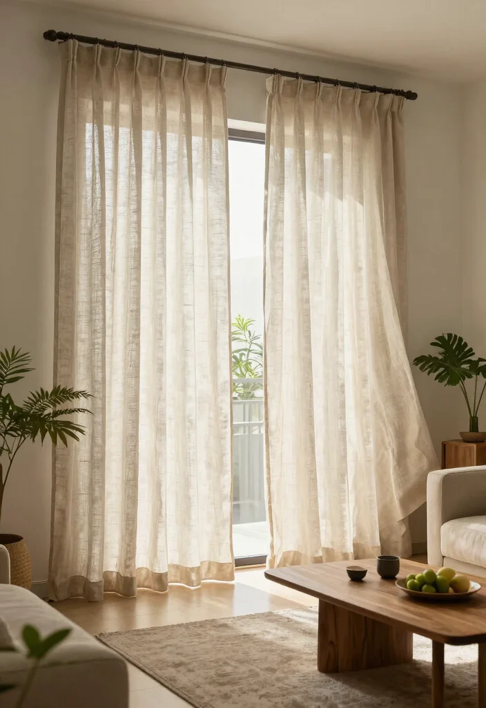 15 Sheer Curtains Living Room Ideas: Light, Airy, and Elegant - 1. Eco-Friendly Linen Sheers 1