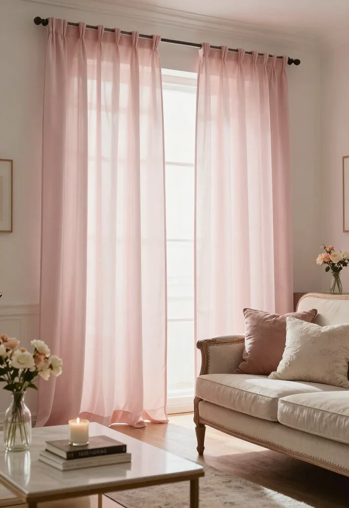 15 Sheer Curtains Living Room Ideas: Light, Airy, and Elegant - 2. Soft Cotton Voile for a Romantic Touch 1