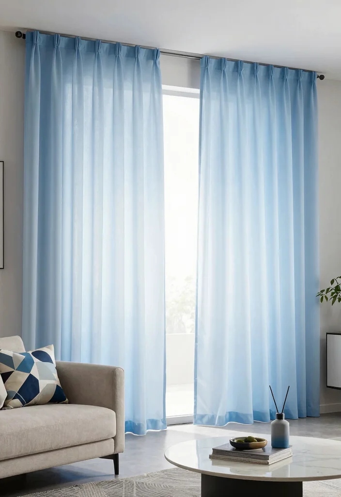 15 Sheer Curtains Living Room Ideas: Light, Airy, and Elegant - 7. Ombre Sheer Effects for a Dramatic Look 1