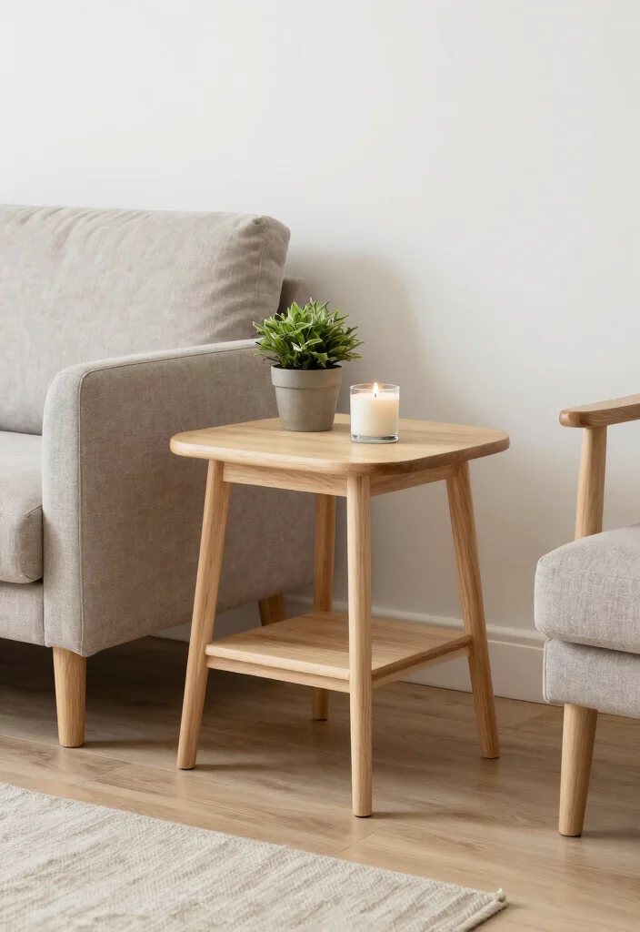15 Sofa Side Tables in Living Room Ideas: Functional and Chic - 7. Scandinavian-Inspired Side Table 1