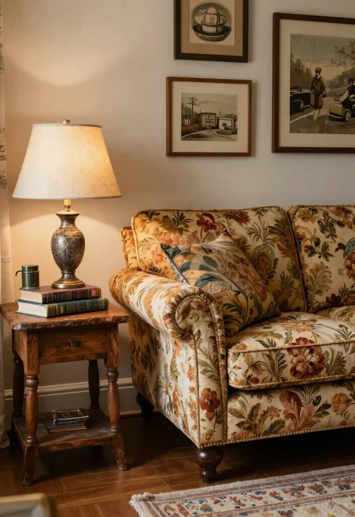 16 Angled Couch in Living Room Ideas That Maximize Space - 10. Vintage Charm: Retro Aesthetics 1