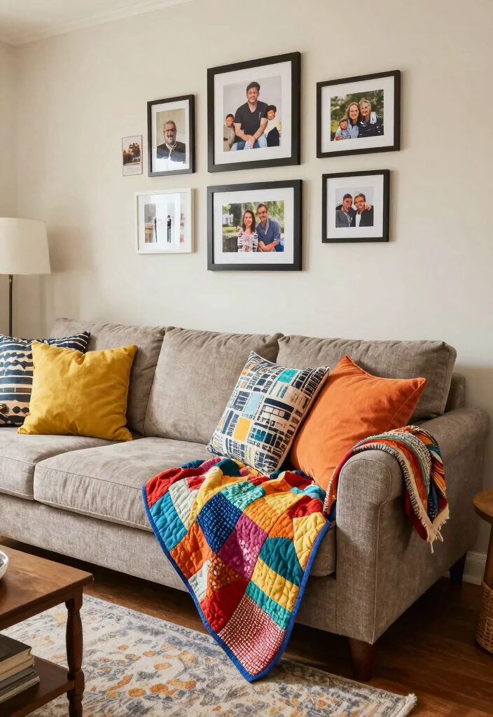 16 Angled Couch in Living Room Ideas That Maximize Space - 16. Personal Touches: Make It Yours 1