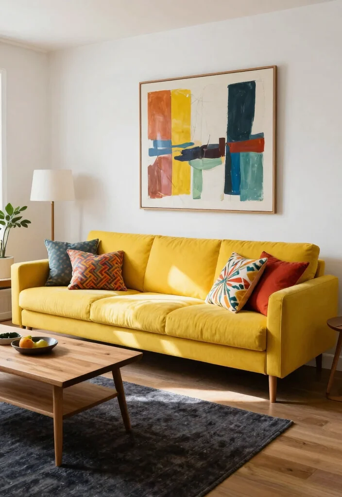 16 Angled Couch in Living Room Ideas That Maximize Space - 4. Bold Colors: Make a Statement 1