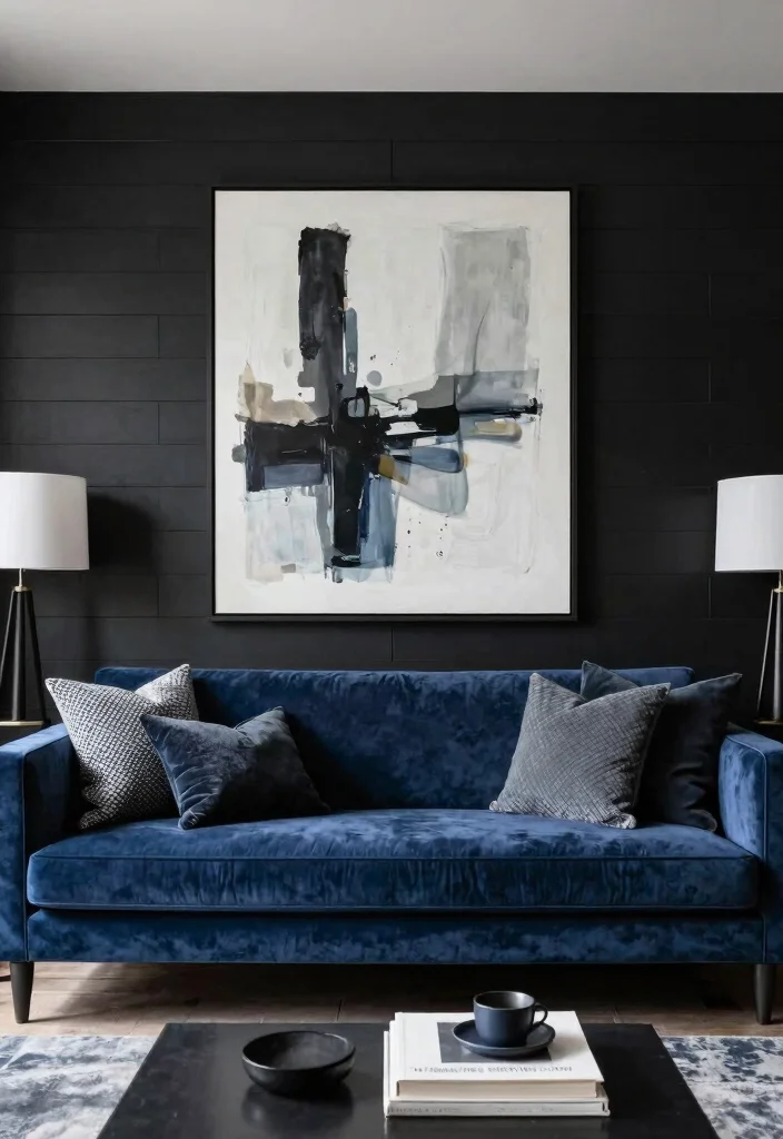 16 Black Shiplap Wall Living Room Ideas: Bold Modern Contrast - 14. Elegant Monochrome Accent 1