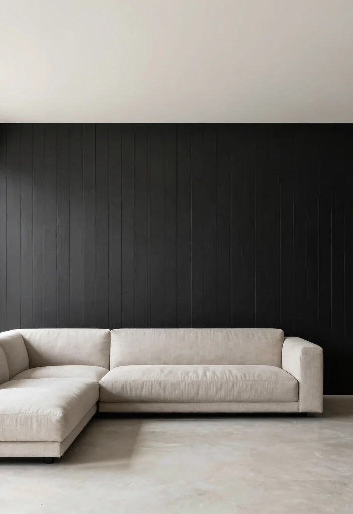 16 Black Shiplap Wall Living Room Ideas: Bold Modern Contrast - 5. Minimalist Approach 1