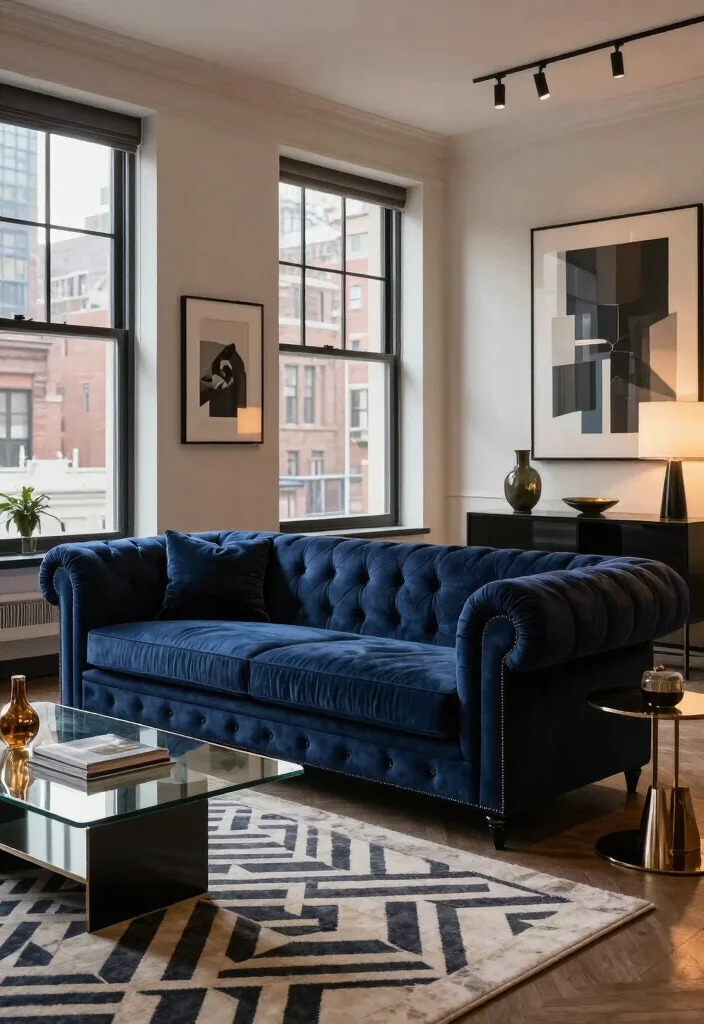 16 Chesterfield Sofa Living Room Ideas: Classic Timeless Charm - 15. Urban Sophistication 1