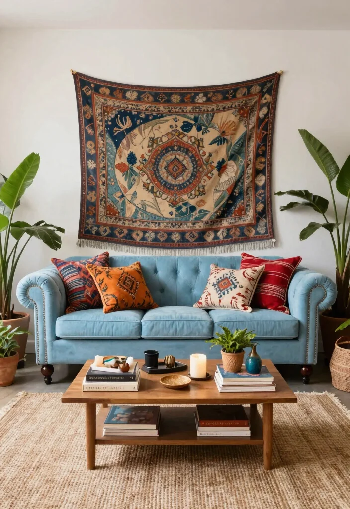 16 Chesterfield Sofa Living Room Ideas: Classic Timeless Charm - 4. Bohemian Bliss 1