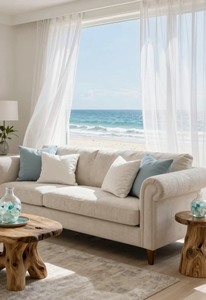 16 Chesterfield Sofa Living Room Ideas: Classic Timeless Charm - 8. Coastal Retreat 1
