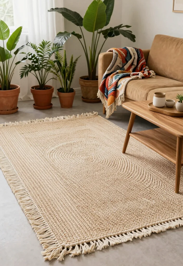 16 Colorful Living Room Rug Ideas To Instantly Add Life - 1. Eco-Friendly Macrame Rug 1