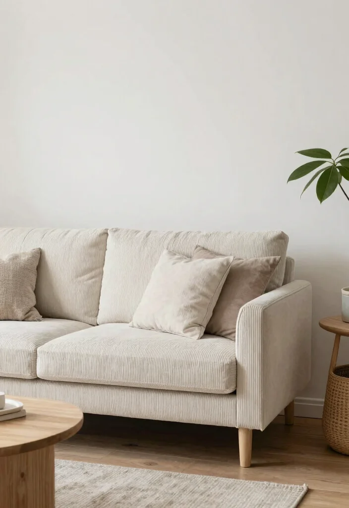 16 Corduroy Couch Living Room Ideas: Cozy Retro Chic - 10. Scandinavian Simplicity 1