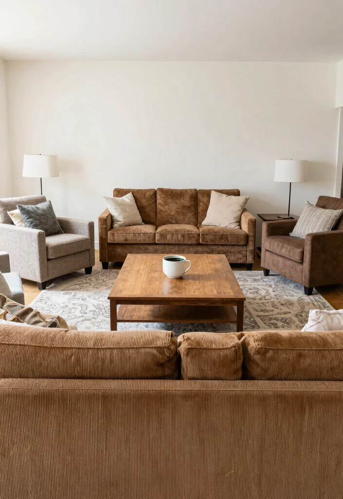 16 Corduroy Couch Living Room Ideas: Cozy Retro Chic - 15. Functional Furniture Arrangement 1