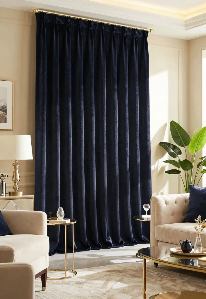 16 Curtains for Living Room Windows Ideas Stylish and Practical - 12. Velvet Curtains 1