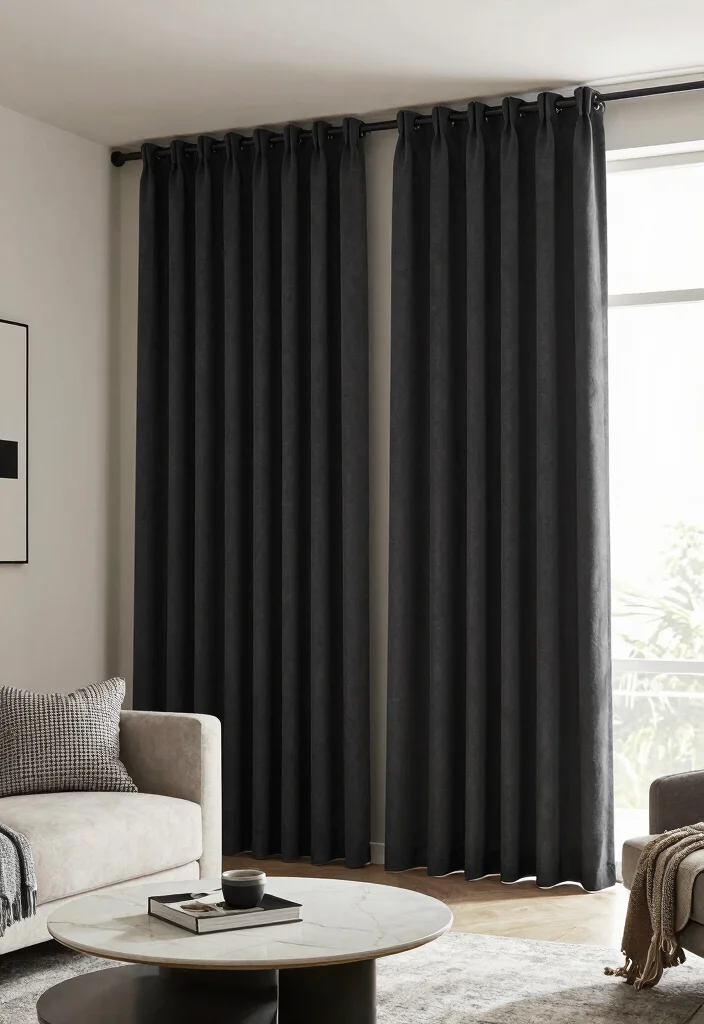 16 Curtains for Living Room Windows Ideas Stylish and Practical - 9. Solid Color Blackout Curtains 1